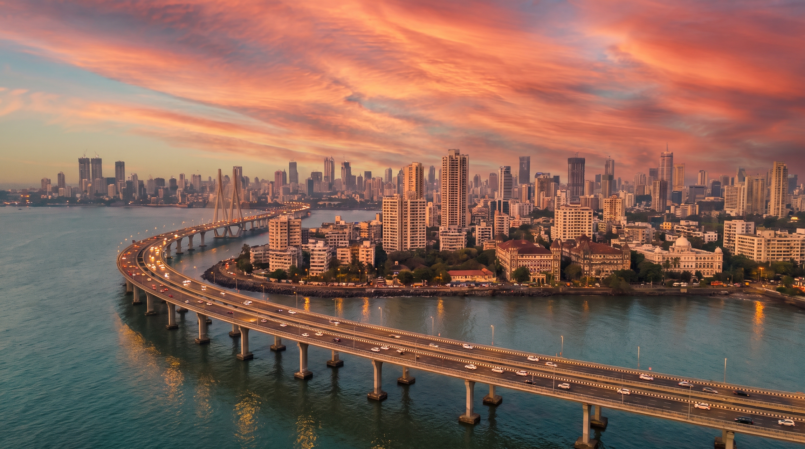 Mumbai city skyline at golden hour — LoopNow's home base for building agentic AI for India
