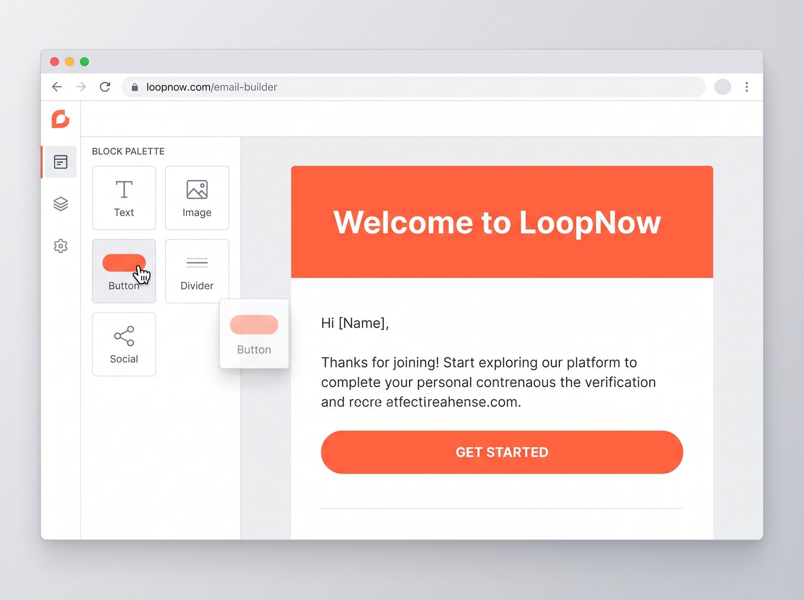 LoopNow drag-and-drop email builder